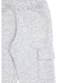 Resim U.S. Polo Assn. Kız Çocuk Açık Gri Melanj Cep Detaylı Parlak Baskılı Eşofman Altı 50316892-VR091 