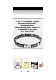 Resim Tiens Ti - Bileklikleri (siyah) Mıknatıslı Bileklik Siyah 