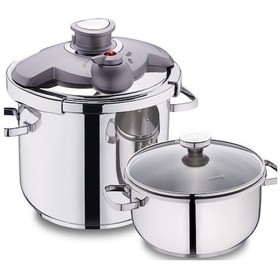 Resim Korkmaz A175 Aqua 4 Parça Düdüklü Tencere Seti Gri 