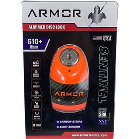 Resim Armor 610 Mva Plus Alarmlı Disk Kilidi 10 Mm. Gümüş 