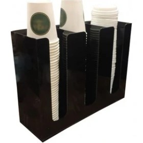 Resim Soylu Pleksi Kahve Kabı Organizer Bardaklık Dikey 3'lü 