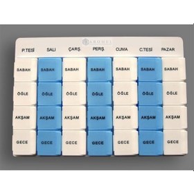 Resim İlaç Kutusu - Aromel - 7 Günlük - 28 Gözlü Haftalık İlaç Kutusu 