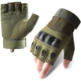 Resim Açık Taktik Eldiven Motosiklet Eldivenleri Yarım Parmak Askeri 