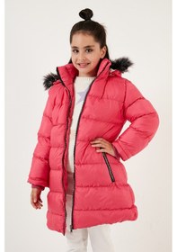 Resim Lela Içi Peluş Astarlı Çıkarılabilir Kapüşonlu Suya Dayanıklı Kız Çocuk Mont 5761910 Fuşya 