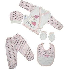 Resim Sitilin Kız Bebek Pembe Anne Tavşan 5 Li Hastane Çıkışı Yenidoğan Seti Stl6208 Beyaz 