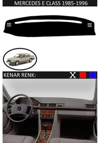 Resim Torpido Koruma Halısı Siyah Kenar Renk Siyah Mercedes E Class 1985-1995 İle Uyumlu 