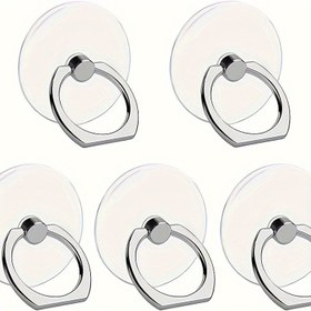 Resim 5 Adet Şeffaf 360° Dönen Cep Telefonu Halka Tokası, Tembel Akrilik Halka Tutucu, Karışık Rastgele Stiller, ABS Malzeme, Telefon Standı Aksesuarları 