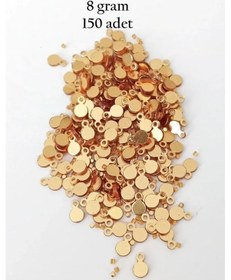 Resim Oya Abiye Bileklik Kolye Pleksi Metalik Plastik Pul Altın Renk 8 Gram 150 Adet - Bnc497 