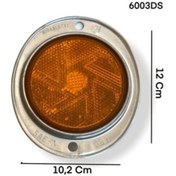 Resim Sarı Vidalı Yuvarlak Metal İnce Kenar Reflektör Made In Usa 