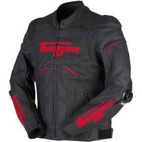 Resim Furygan Raptor Evo 2 Deri Motosiklet Ceketi Siyah Kırmızı 