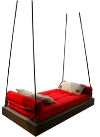 Resim Bamena Wood Kırmızılı Ahşap Salıncak 