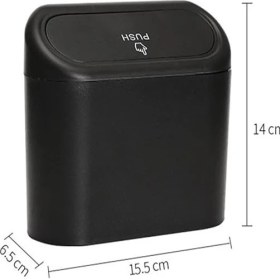 Resim Oto Aksesuar Araba Çöp Kutusu Siyah Portatif Araç Içi Taşınabilir Kapaklı Organizer Çöp Kovası 