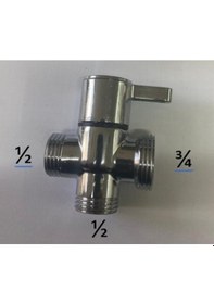 Resim Hms 1/2-1/2-3/4 Banyo Robot Duş Seti Yönlendirici Ara Musluk Krom 