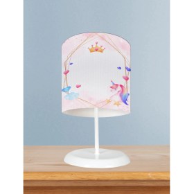 Resim Mekta Home Bebek ve Çocuk Odası Unicorn ve Elmas Desenli Abajur 
