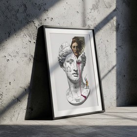 Resim Vengeance Served Medusa V2 - Surreal Greek Mythology Wall Art Print - With Hanger - White / 8,3 x 11,7" (21x30) 
