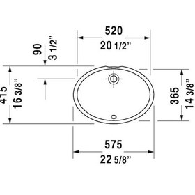 Resim Duravit Lavabo Dune Tezgah Altı 52 x 36.5 CM. Alpin Beyaz 0481570 