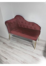 Resim Metalda Josefin Bench Koltuk Berjer Gold Seri 130 Cm Gül Kurusu 