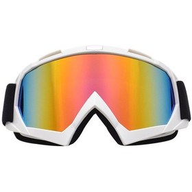 Resim Motosiklet Güneş Gözlüğü Motokros Güvenlik Koruyucu Kask Gözlükleri Rüzgar Geçirmezkırmızı Beyaz Çerçeve 