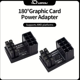 Resim 180° Dönebilen GPU Güç Adaptörü - 6 Pin & 8 Pin Bağlantılı, Sağlam PCI-E Besleme Kablosu, AMD/Nvidia Ekran Kartları ile Uyumlu, Çevik Dirsekli PC Oyun Kurulumu İçin Esnek Yönetim (Güç Kaynağı Hariç) - Artırılmış Stabilite ve Azaltılan Kabalık için Dayanıklı PSU Kontrol Konnektörü, Çevreleyici 180° Tasarımı ile Kolay Montaj İdeal Grafik Kartı Altyapısı 
