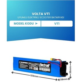 Resim Electroll Volta VT1 36 V 7.8 AH Elektrikli Scooter Batarya 
