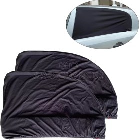 Resim Elastik Oto Yan Cam Bebek Güneşlik Araba Perdesi Sedan Uyumlu 2'li Midastech 