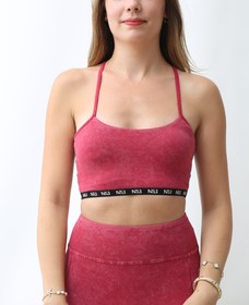 Resim Sırt Detaylı Acid Pembe Bra 