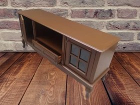 Resim Tv Sehpası ST 18223 Windovs Model Pencere Ahşap Kayın ASLAN Ayak Ceviz El Yapım 