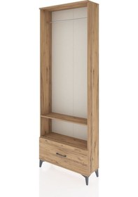 Resim Arges Dolap 2 Raflı Tek Çekmeceli Tek Askılı 88x30x243 Çam-çam Çam 