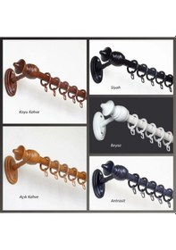 Resim Ahşap Rustik Raysız / Perde Askısı / 250 Cm / 5 Renk Seçeneği 