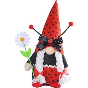 Resim Uğur Böceği Cüceleri Cadılar Bayramı Dekorasyonu Bahar Çiçeği İsveç Tomtes İskandinav Figür Süsü Mutfak Katmanlı Tepsi B 