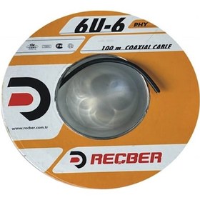 Resim Reçber RG6 U6 Cu-Cu Yeşil - Siyah Bakır Uydu Anten Kablosu 100 M 