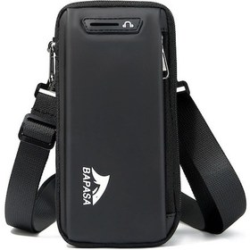 Resim Erkekler İçin Çok Fonksiyonlu Spor Çantası: Koşu Bel Çantası, Askılı Çanta Ve Cep Telefonu Kutusu - Siyah Siyah Siyah 