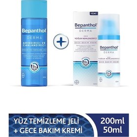 Resim Bepanthol Derma Yoğun Nemlendirici Gece Bakım Kremi 50 ML + Derma Günlük Yüz Temizleme Jeli 200 ML 