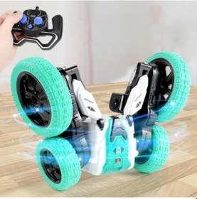 Resim 360 Derece Dönebilen Şarjlı Işıklı Kumandalı Kasırga Akrobat Full Fonksiyon Araba Çok Renkli 