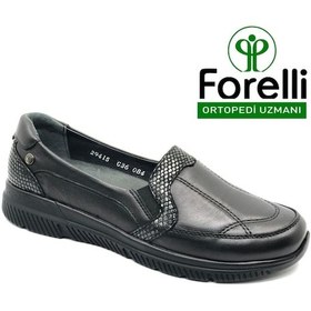 Resim Forelli Dilmen Hakiki Deri Ortopedik Comfort Kadın Casual Ayakkabı Siyah 