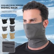 Resim Erkek ve Kadınlar için dört mevsim moda trendi outdoor spor bisiklet maskesi, esnek hafif hızlı kuruyan ter emici dağcılık balıkçılık yaka örtüsü asma kulaklı nefes alabilir file maske, tek renkli outdoor spor hediye 