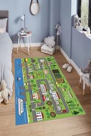 Resim YTR HOME Makinede Yıkanabilir Kaymaz Taban Leke Tutmaz Eğitici Bebek Ve Çocuk Odası Halısı Oyun Matı 