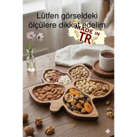 Resim Ayd Ahşap Kayın Ağacı 5 Bölmeli Ahşap Sunum Tabak | Doğal Masif, 18 mm Kalınlık, 14.3 mm Derinlik | Servis ve Kahvaltılık 