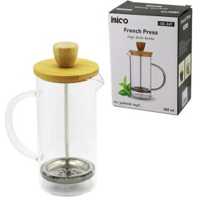 Resim Hobilinka French Press Bambu Kapak 350ML Cam Bitki Süzgeçi (4887) 