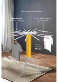 Resim House Plus Hely Açılıp Kapanabilir 360 Dönebilen Kurutmalık Askısı Gold Krt57058-5 Altın 