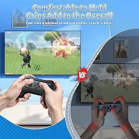 Resim Kinwin Grips for Nintendo Switch 2/ Switch 1/Switch OLED for Joy-Con, Anti-Slip Controller Handle Kit, Holder Accessories for JoyCon 2 Controller, 2 Pack (Black) 