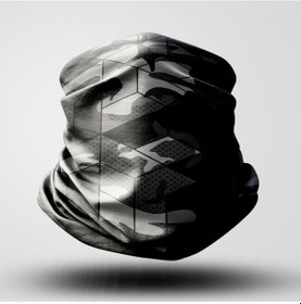 Resim Kamuflaj Motorcu Bandana Maske Outdoor Boyunluk Unisex Siyah 