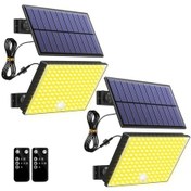 Resim Motion003 1p 2 Adet 400led Dış Mekan Güneş Duvar Lambası Sıcak Işık 2p Hareket Sensörl 