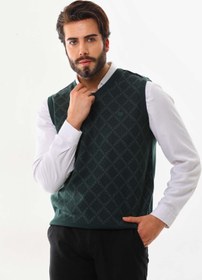 Resim Pelikan Erkek V Yaka Desenli Süveter 9614 Yeşil 