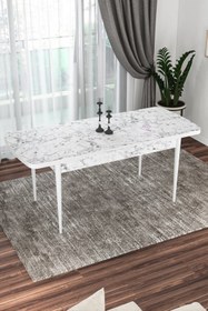 Resim Canisa Concept Canisa Kor Serisi 70x114 Açılabilir Beyaz Mermer Desenli Mutfak Masası 