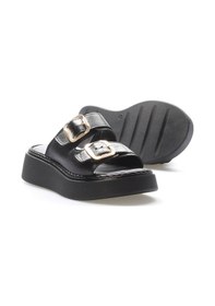 Resim Fast Step Hakiki Deri Kadın Klasik Sandalet 621za1140 Siyah 
