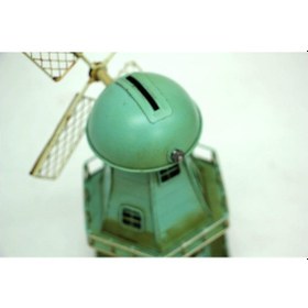 Resim Dekoratif Metal Yel Değirmeni Kumbara Vintage Biblo Hediyelik 