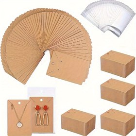 Resim 100 adet Takı Sergileme Kartı - 50 Kart ve 50 OPP Torba Dahil, Küçük İşletme Sahipleri İçin Çok Uygun, Pratik ve Kolay Ambalaj Çözümü, Takı Yapımı Sergileme & Ambalaj Malzemeleri, Boncuklama & Takı Yapımı 