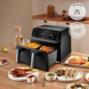Resim Karaca Multifry Xxxl 4+4 Litre Dijital Twin Iki Hazneli Airfryer 