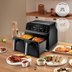 Resim Karaca Multifry Xxxl 4+4 Litre Dijital Twin Iki Hazneli Airfryer 